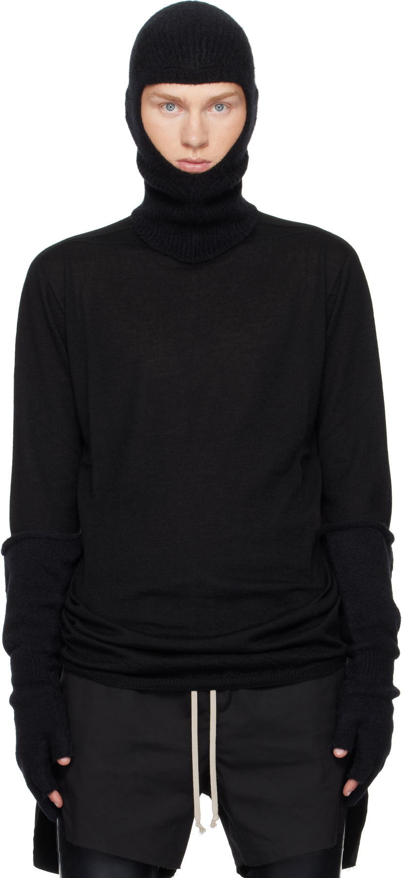 Тениска Rick Owens Oversized Turtleneck Черно | RR02D6626 WS