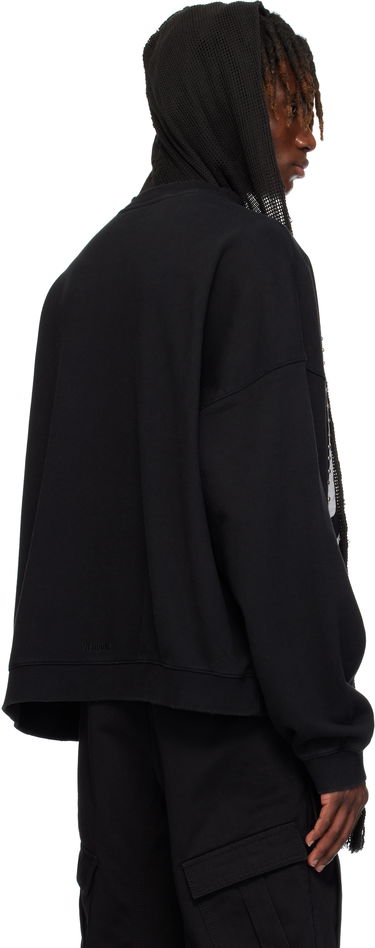 Суитчър We11done We11done Heart-Cross Long-Sleeved Muffler Hoodie Черно | WD-TH0-25-845-U-BK, 2