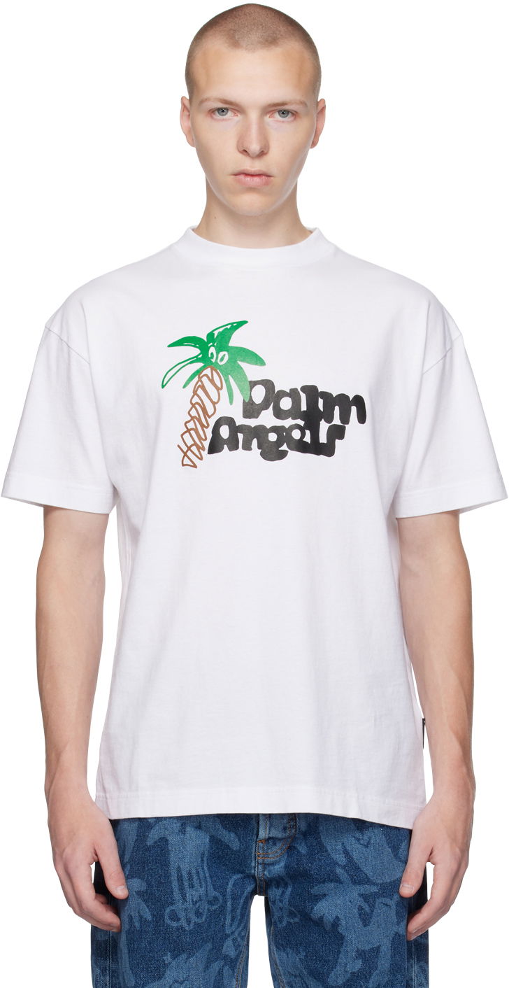 Тениска Palm Angels White Sketchy Бяло | PMAA001E23JER0130110, 0