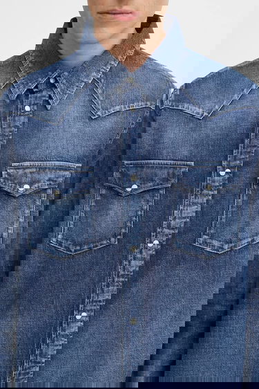 Риза visvim Visvim Social Sculpture Denim Shirt Синьо | 125105007001, 3