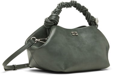 Дамска чанта GANNI Small Bou Bag with Braided Handle Зелено | A6864, 1