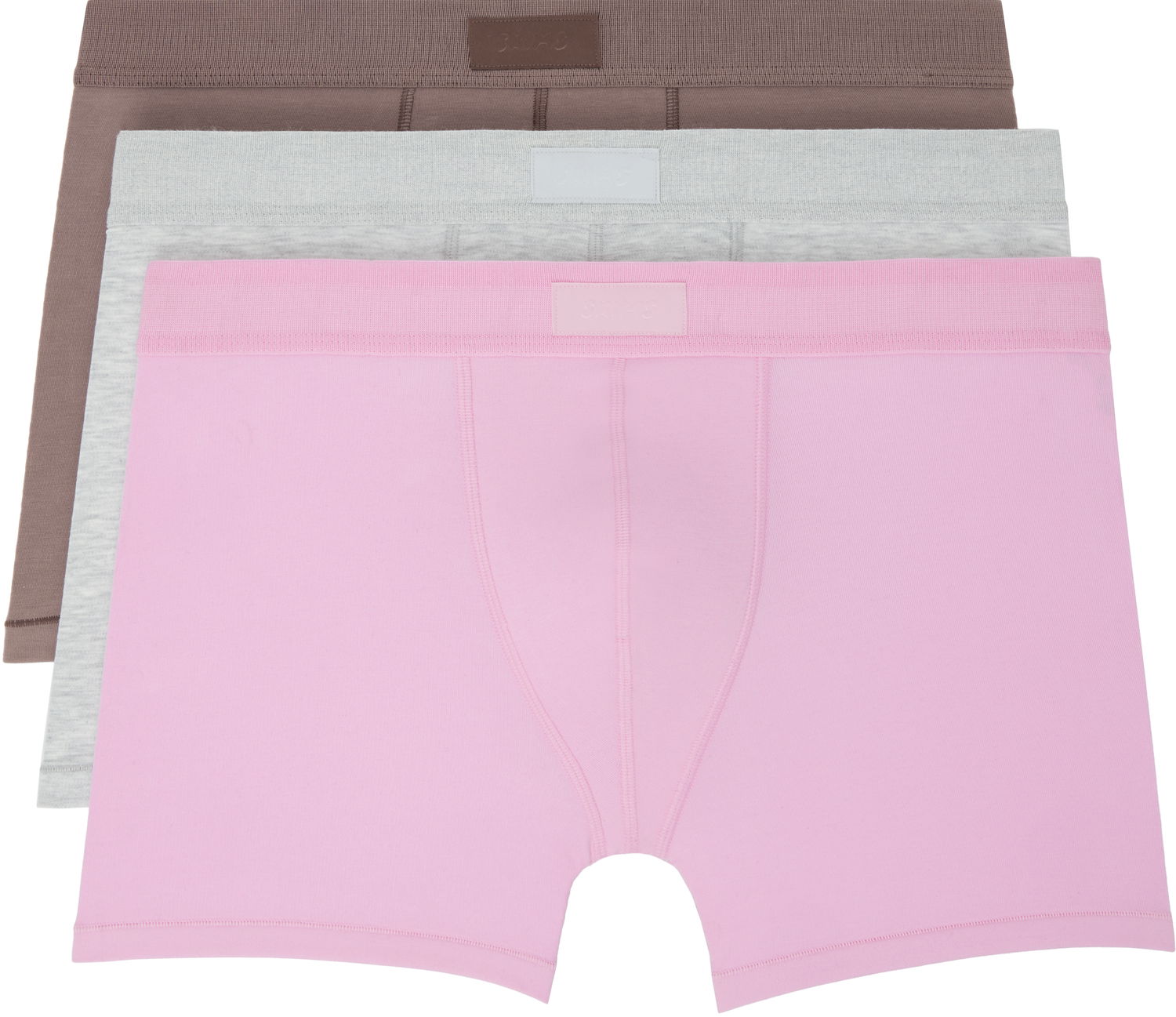 Боксерки SKIMS SKIMS Cotton Boxer Briefs - Three-Pack Розово | BO-BBR-5634M-BUBBLEGUM UMBER MUL, 0