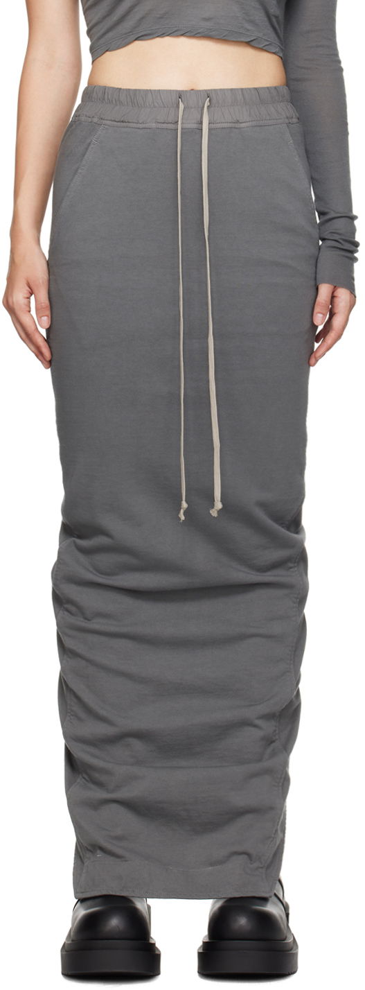 Пола Rick Owens Porterville Pull On Pillar Maxi Skirt Сиво | DS02D2332 RIG