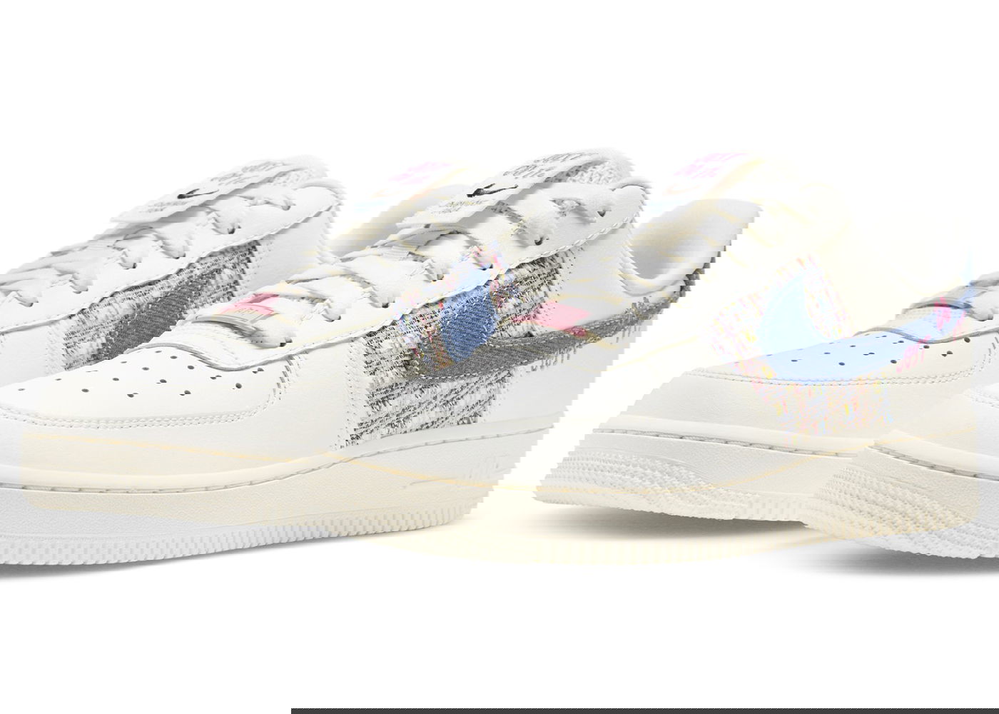 Кецове и обувки Nike Air Force 1 Low '07 LX Denim Swoosh Boucle W Бяло | FJ7740-141, 0