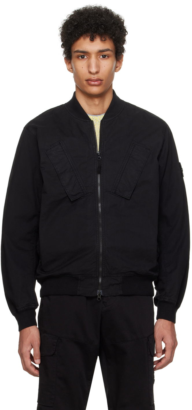 Яке бомбър Stone Island Garment-Dyed Bomber Jacket Черно | 801542510, 0