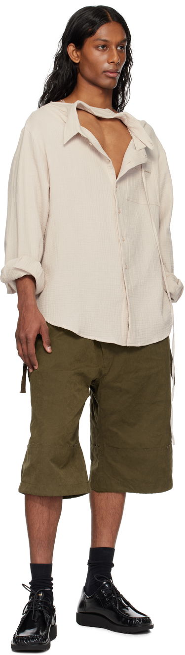 Риза Ottolinger Ottolinger Oversized Cut-Out Mousseline Shirt Бежово | 111-400411-01, 3