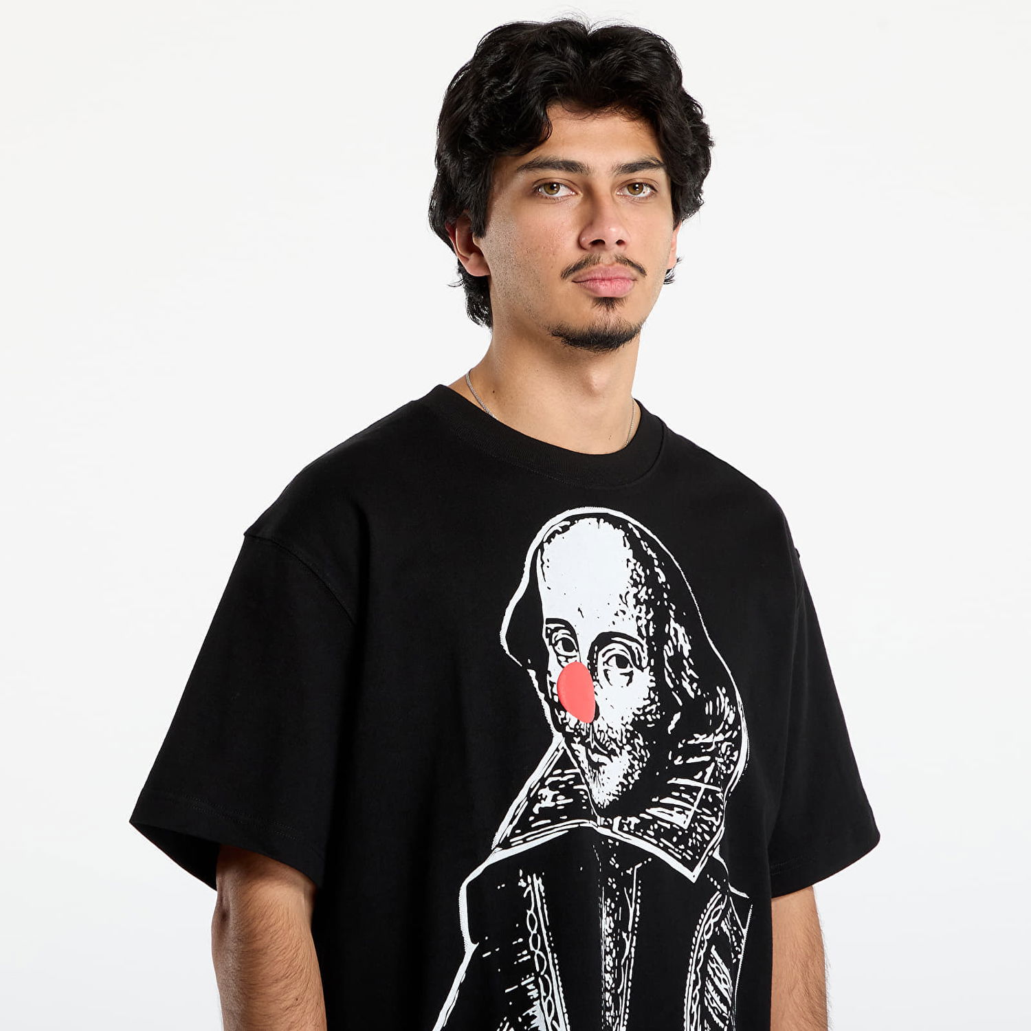 Тениска Pleasures Joke Heavyweight T-shirt Shakespeare Clown Nose Черно | P25F045-BLACK, 1