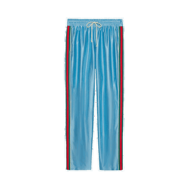 Панталони Gucci Shiny Jersey Jogging Pant Синьо | 654748 XJDE6 4670, 0