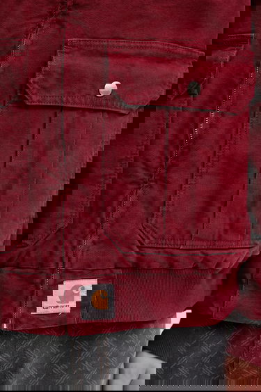 Яке бомбър Carhartt WIP Stanton Collared Full-Zip Bomber Jacket Червено | I035617.H806, 4