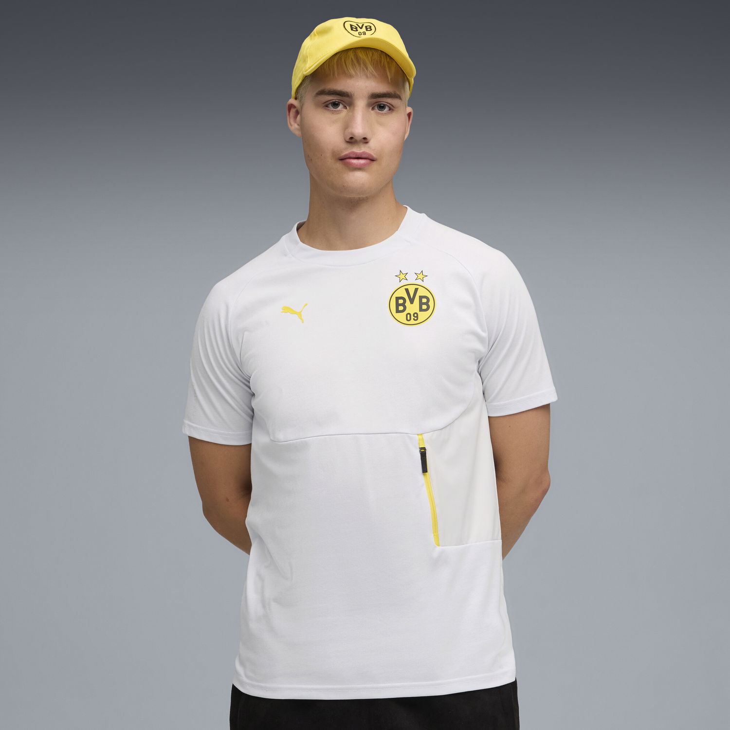 Тениска Puma Borussia Dortmund PUMATECH Men's Training T-Shirt with Pocket Бяло | 781692_18, 1