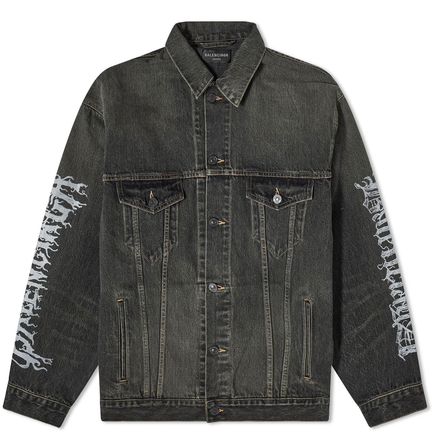 Яке Balenciaga Metal Logo Denim Jacket Черно | 773804-TBP47-3721, 0