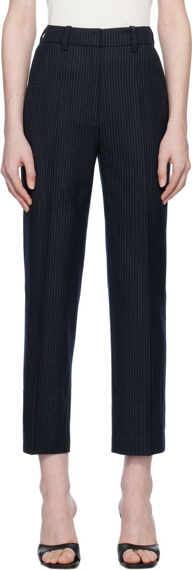 Панталони Anine Bing Blaine Pinstriped Cropped Dress Pants Тъмно синьо | A-03-10034-NYA29, 0