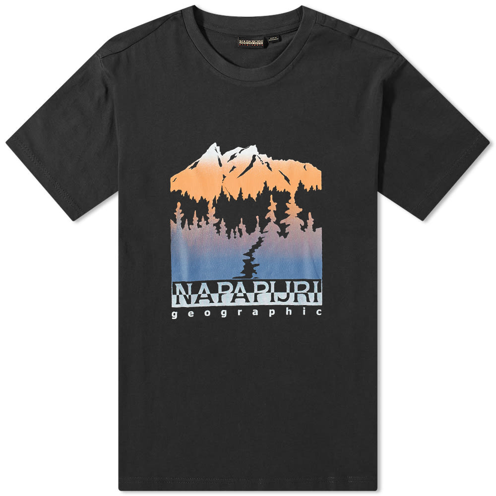 Тениска Napapijri Mountain Print Tee Черно | NP0A4GLZ-041, 0