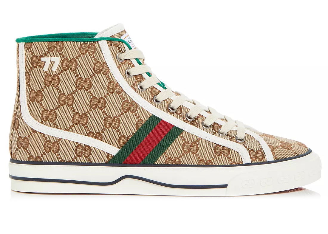Кецове и обувки Gucci Tennis 1977 Canvas High Top Beige GG Print Бежово | 625807 HVK70 9765, 0