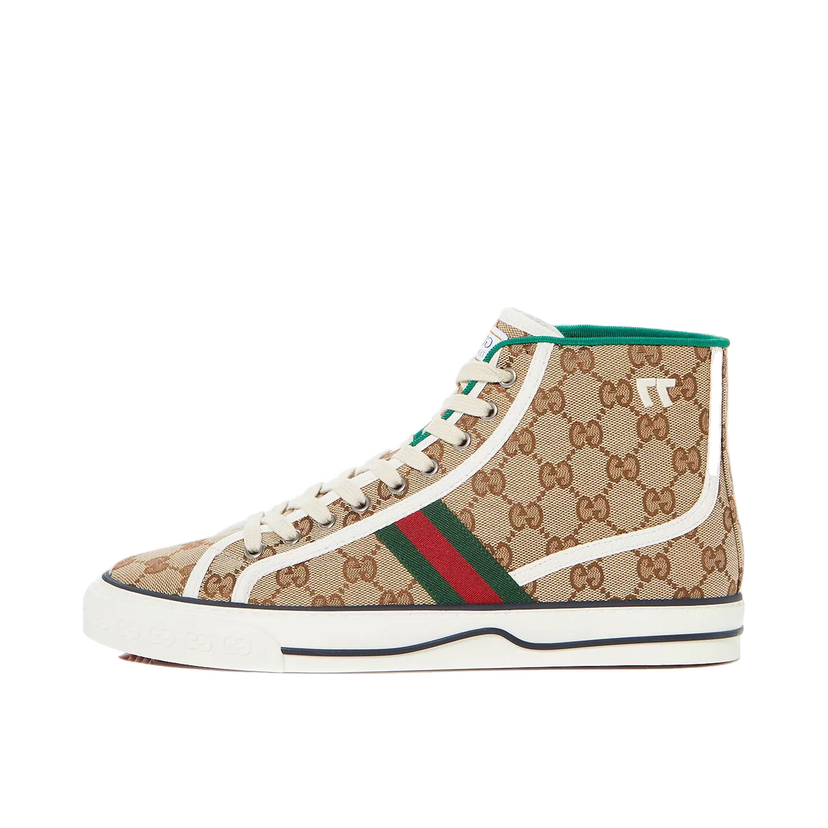 Кецове и обувки Gucci Tennis 1977 Canvas High Top Beige GG Print Бежово | 625807 HVK70 9765