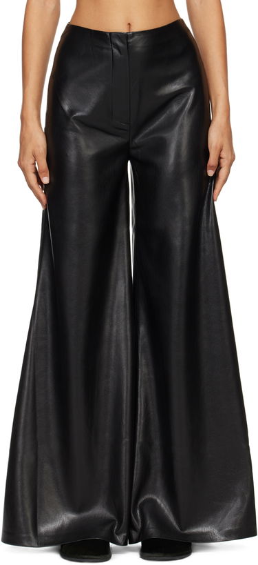 Панталони Nanushka Black Wiraag Vegan Leather Trousers Черно | NW24PFOW10351, 0