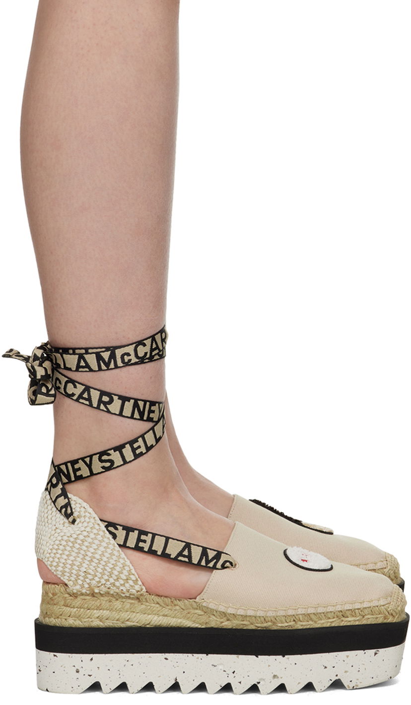 Аксесоари Stella McCartney Stella McCartney Gaia Little Black Bunny Espadrille Wedges Бежово | 810190N0222