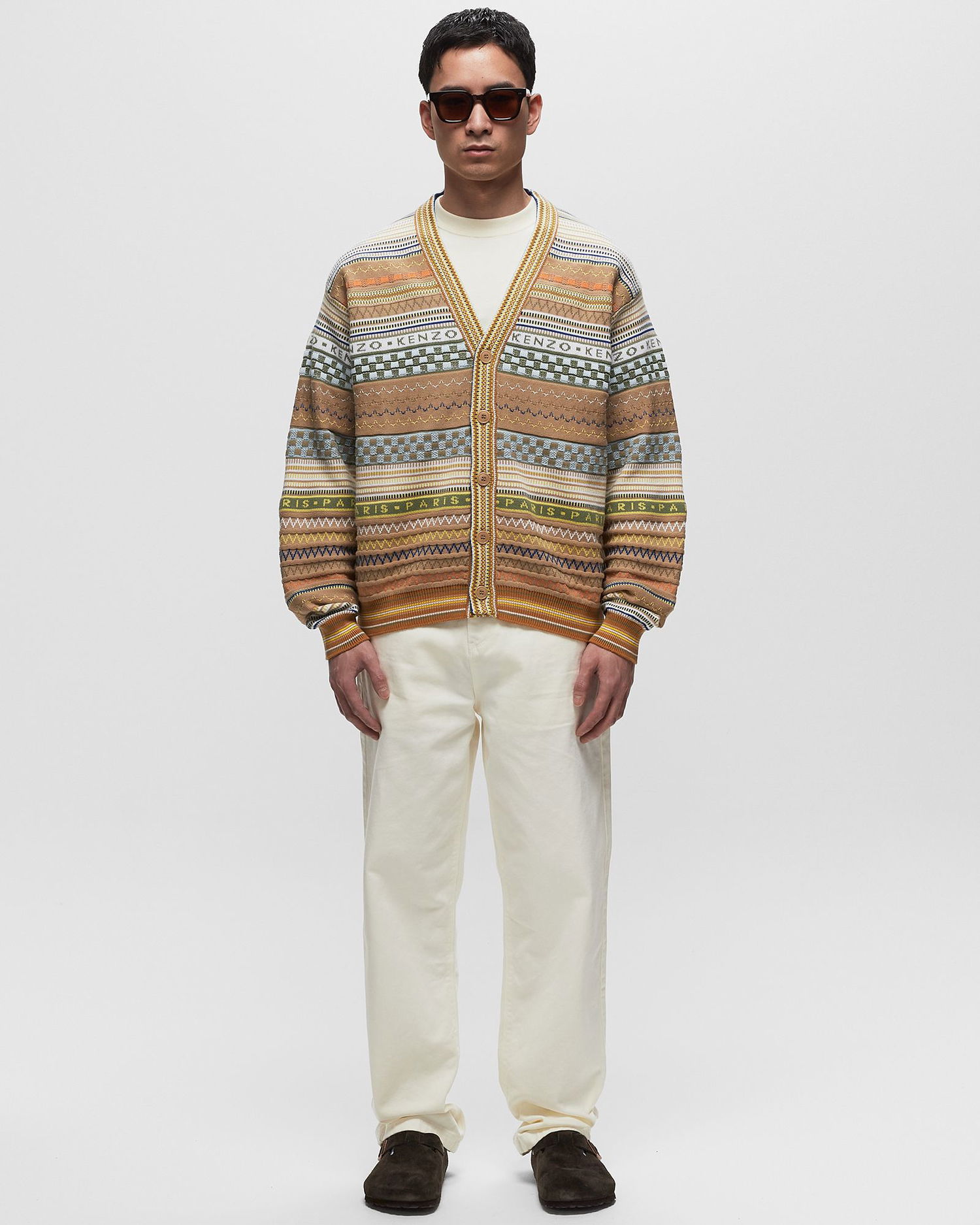 Пуловер KENZO FAIRISLE CARDIGAN Zippers & Cardigans Бежово | FE55CA4413CC.12, 1