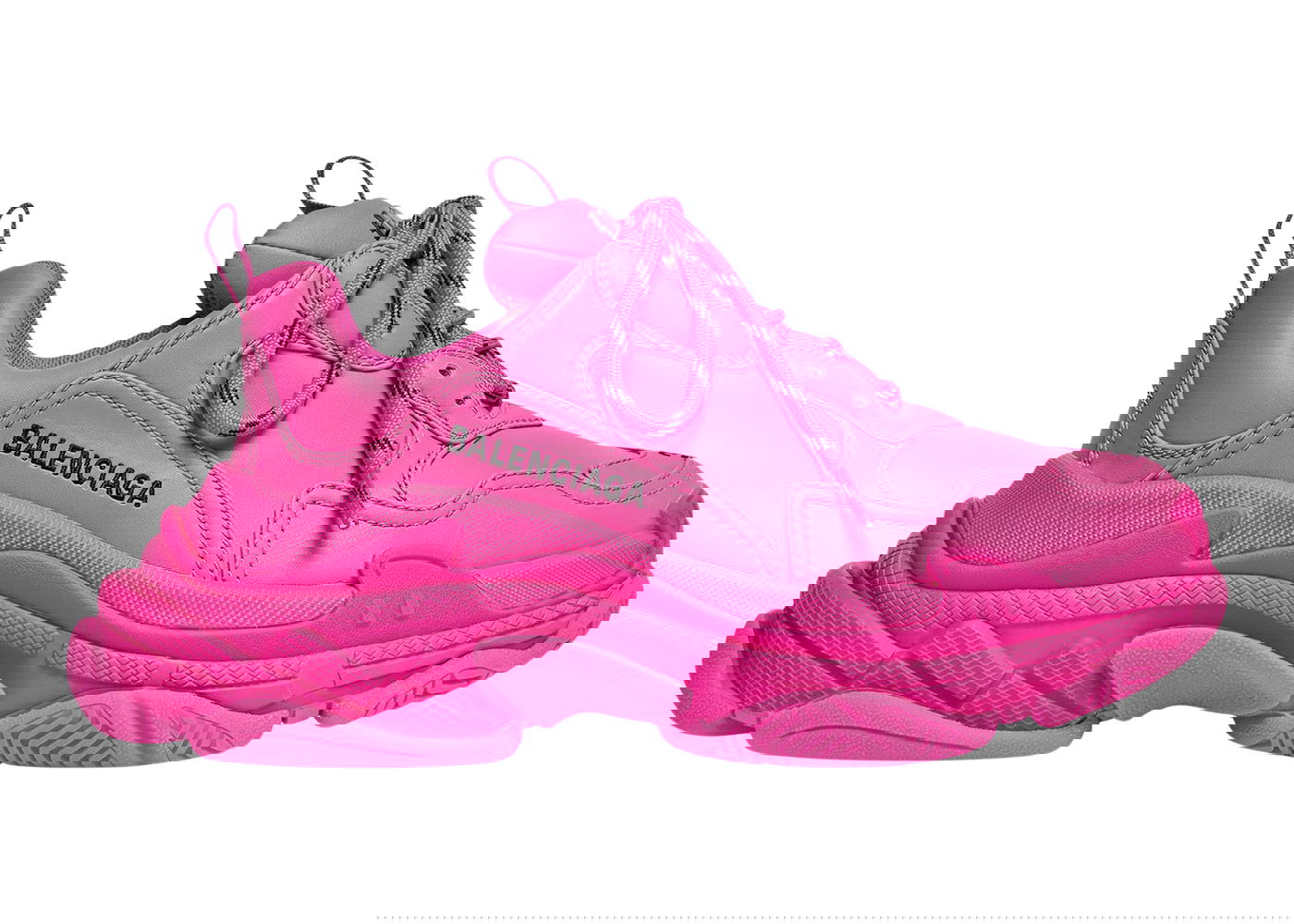 Кецове и обувки Balenciaga Triple S Faux Leather Dark Pink (W) Розово | 524039W2FA55800, 0