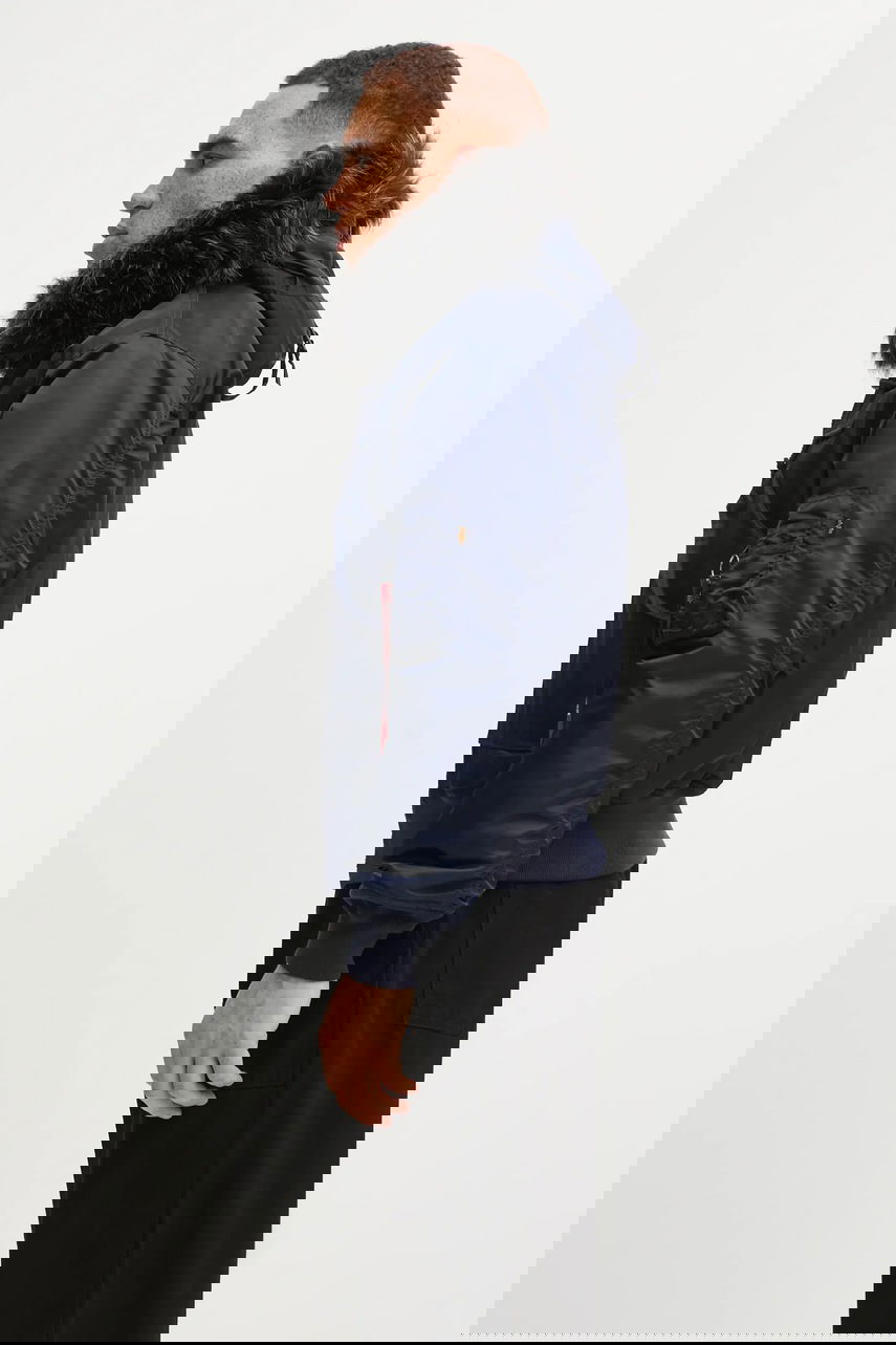 Яке бомбър Alpha Industries 45/P Hooded Custom Faux Fur Bomber Jacket Тъмно синьо | 113145, 1