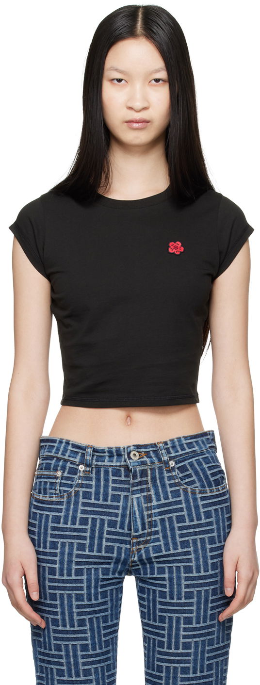 Black Paris Boke Flower T-Shirt