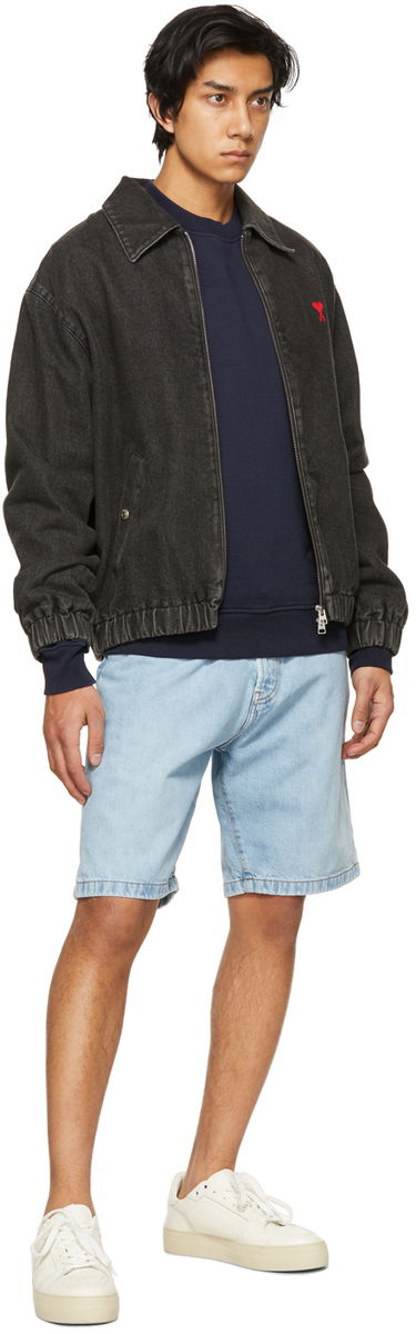 Яке AMI AMI Paris de Cœur Denim Jacket Черно | E21HOW013.611, 3