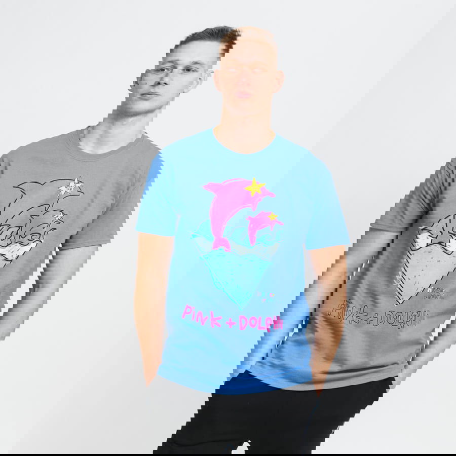Тениска Pink Dolphin Double Dolphin Tee Синьо | 78281, 0