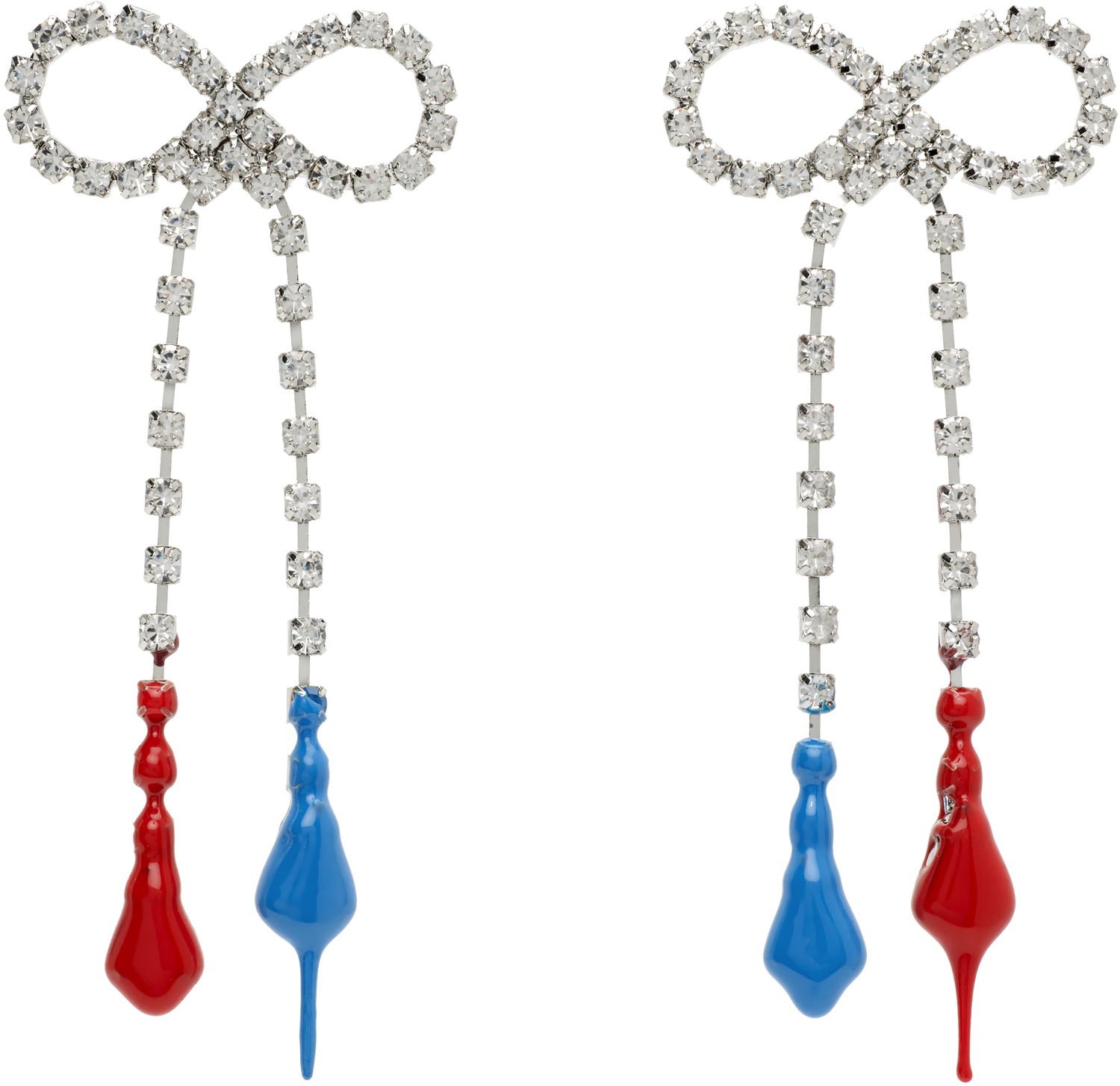 Обеци Ottolinger Ottolinger Crystal Bow Drop Earrings Металик | 125-902425-01, 0
