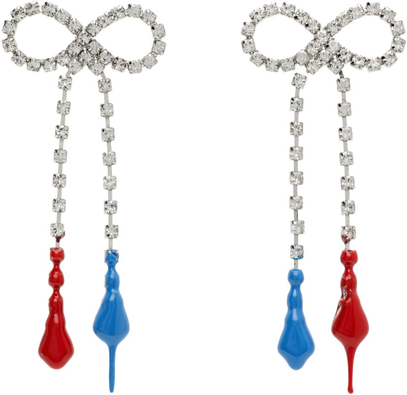 Обеци Ottolinger Ottolinger Crystal Bow Drop Earrings Металик | 125-902425-01