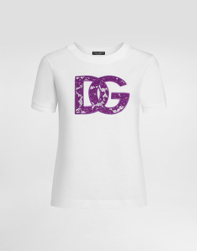 Dolce & Gabbana Jersey T-Shirt with Lace Inlay
