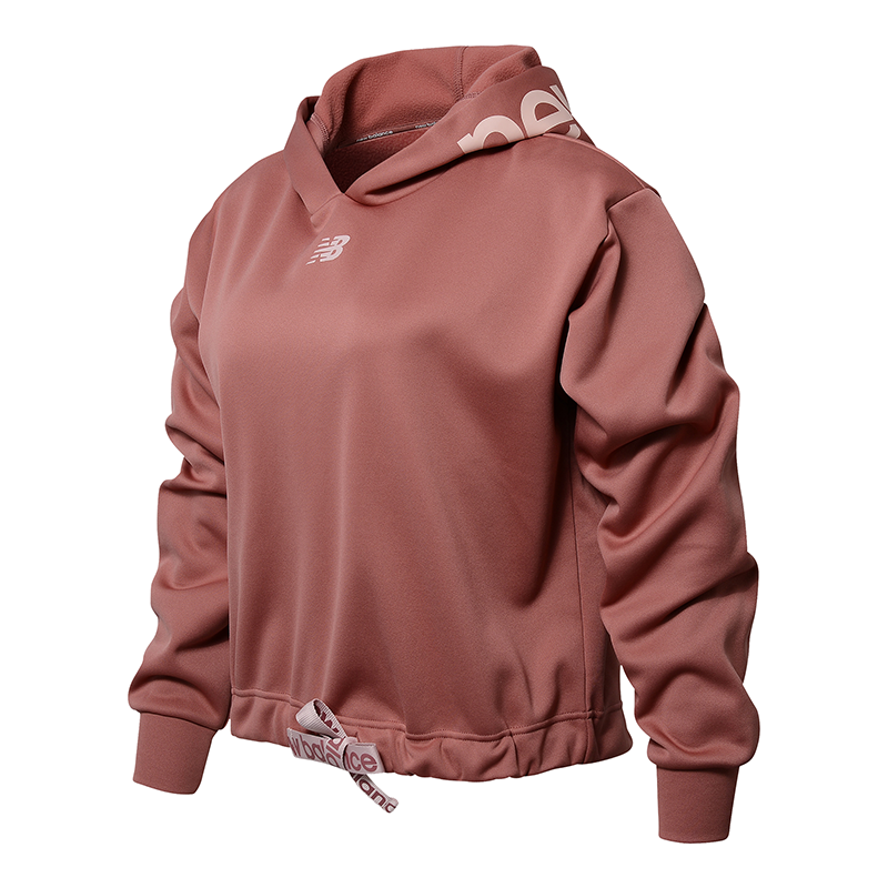 Суитчър New Balance Women's Hoodie with Drawstring Бургунди | WT13175MIN, 0