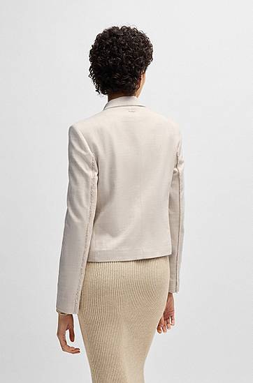 Яке BOSS BOSS Melange Stretch Regular-Fit Blazer Бежово | 50537449, 1