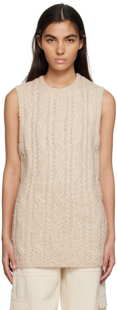 Пуловер TOTEME TOTEME Crewneck Knit Vest Бежово | 232-5166-312, 0