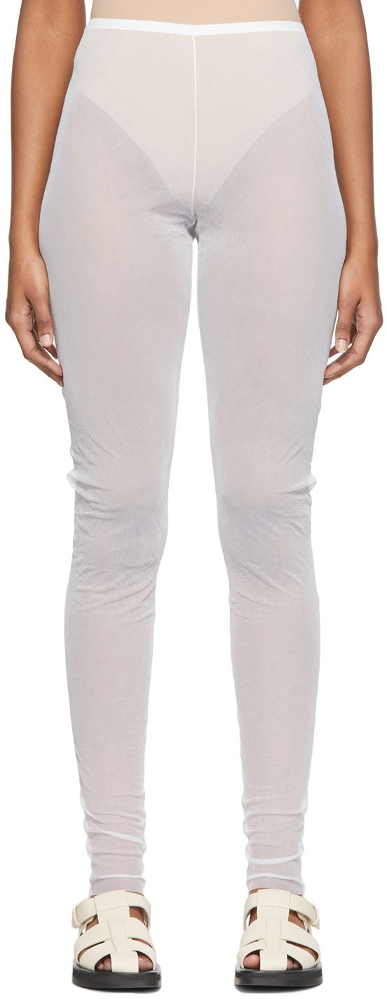 Клинове The Row Ensley Sheer Leggings Бяло | 6057-W2188