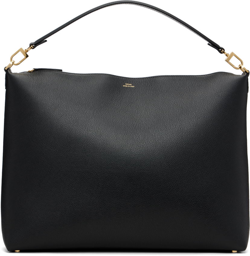 Чанта през рамо TOTEME Medium Bevel Grained-Leather Bag Черно | 261-WAL0126-LE0187-001