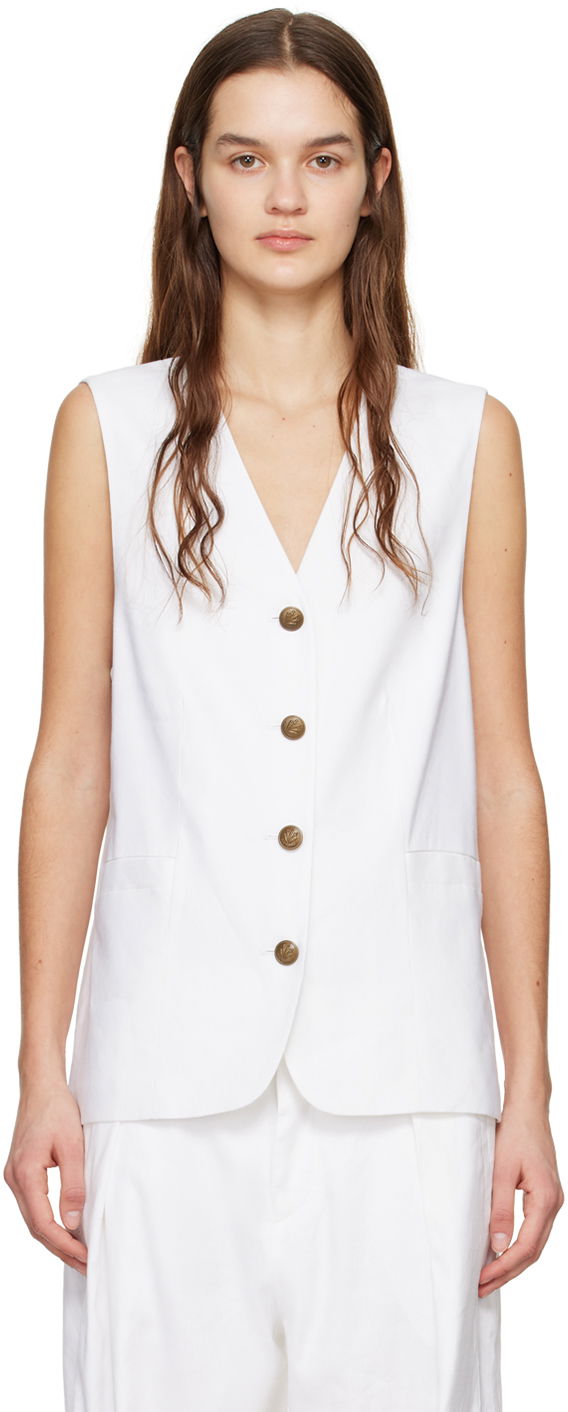 Жилетка rag & bone Buttoned Vest Бяло | WAW24S40207520, 0