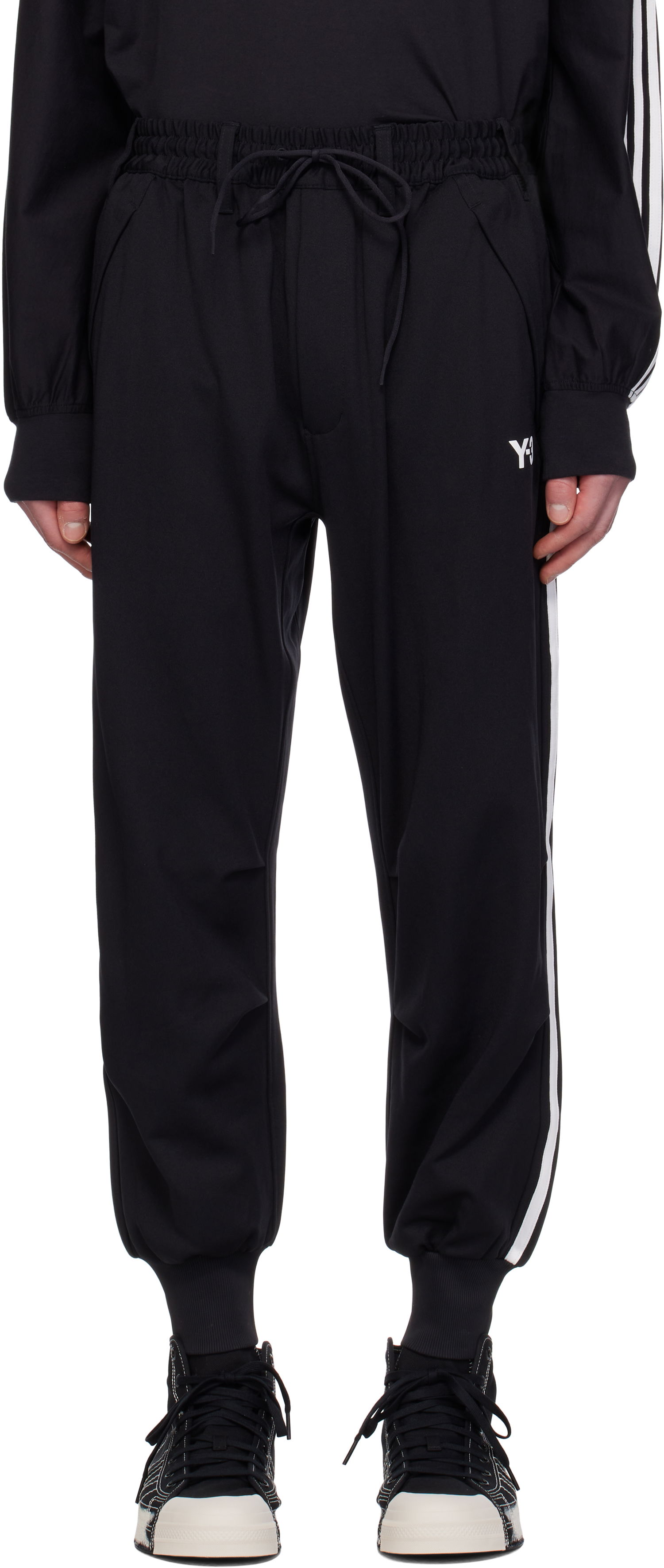 Спортни панталони Y-3 Y-3 3 Stripes Cuff Sweatpants Черно | JN7034, 0