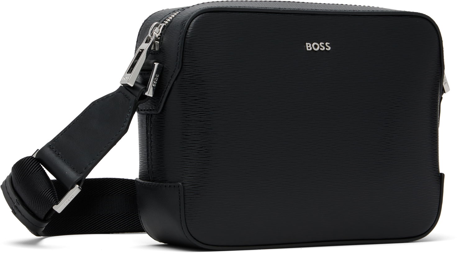 Чанта през рамо BOSS BOSS Textured Logo Crossbody Bag Черно | 50548274, 1