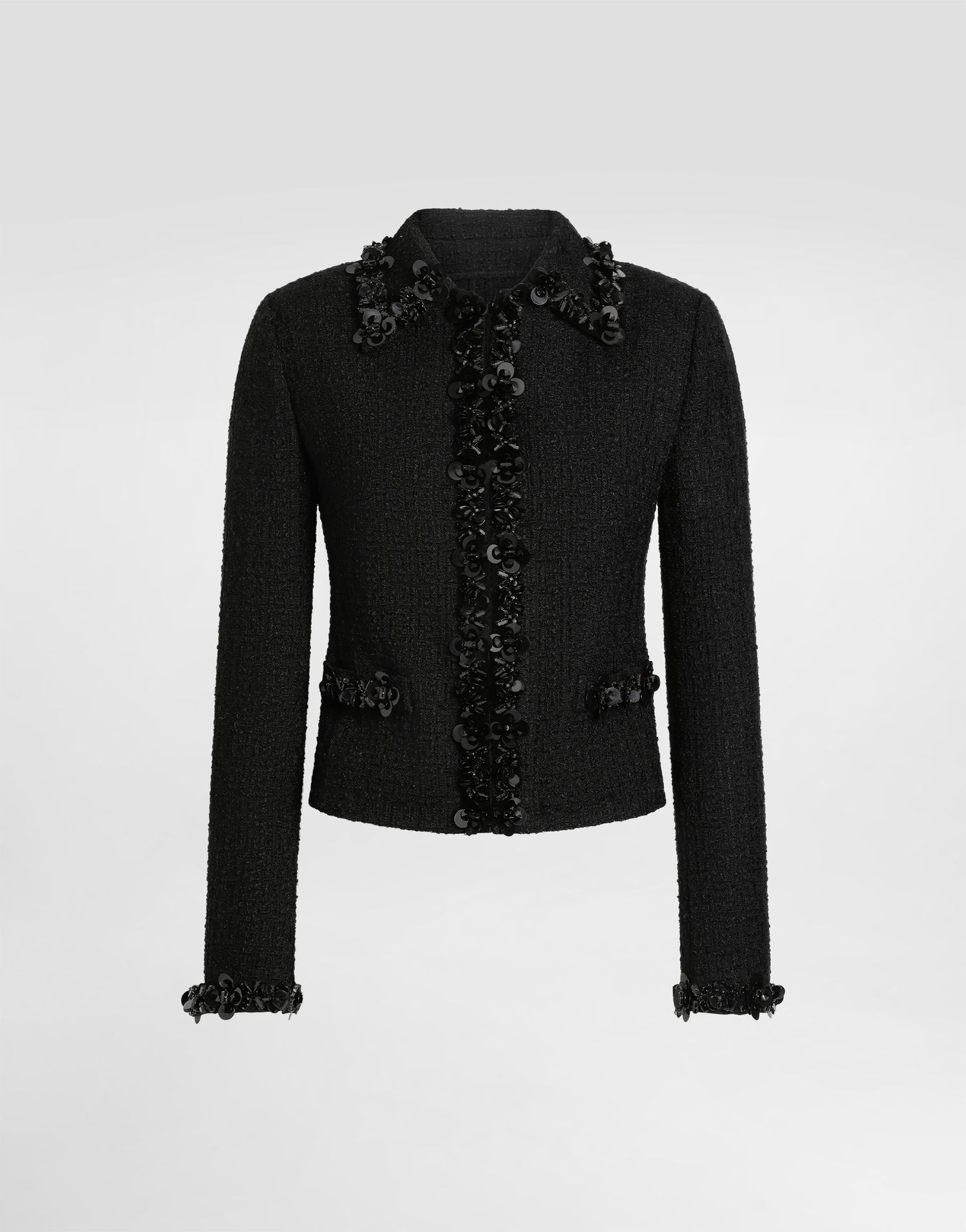 Яке Dolce & Gabbana Dolce & Gabbana Stretch Mat Embellished Short Jacket Черно | F27GGZFUCDQN0000, 0