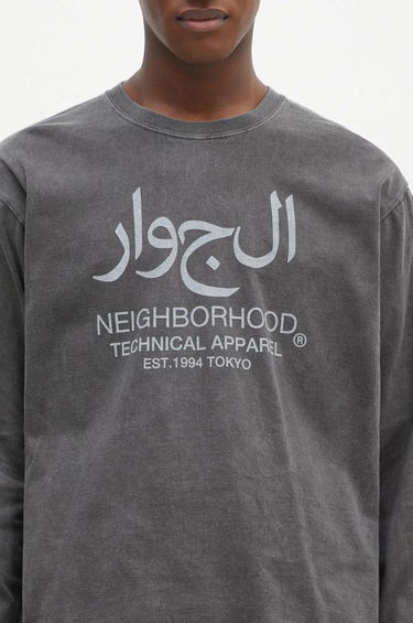 Тениска Neighborhood NEIGHBORHOOD Arabic Logo Long Sleeve T-Shirt Сиво | 242PCNH.LT15, 3