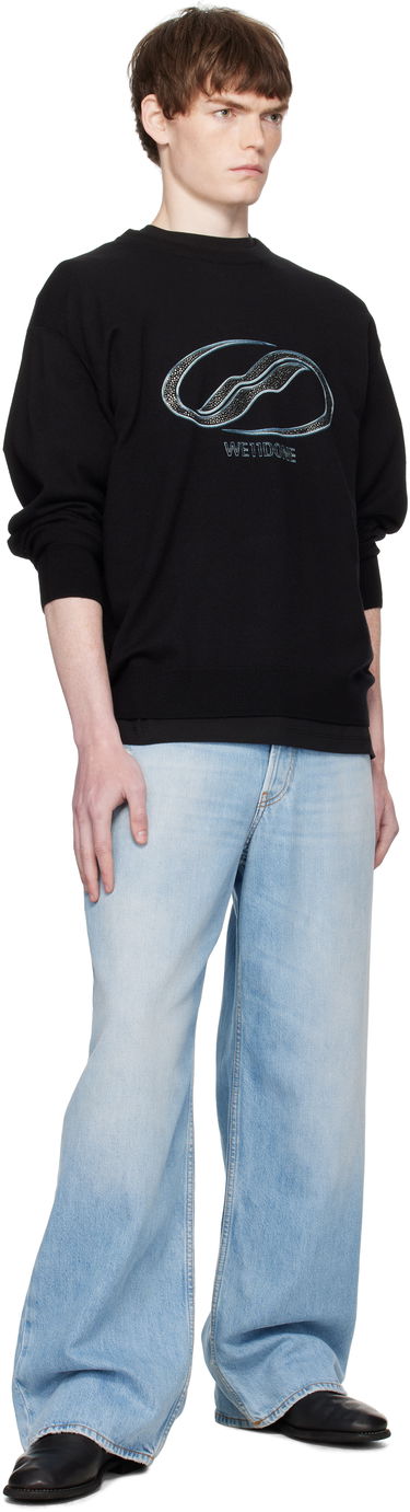 Пуловер We11done We11done Logo Rhinestone Knit Pullover Черно | WD-KO2-25-652-U-BK, 3