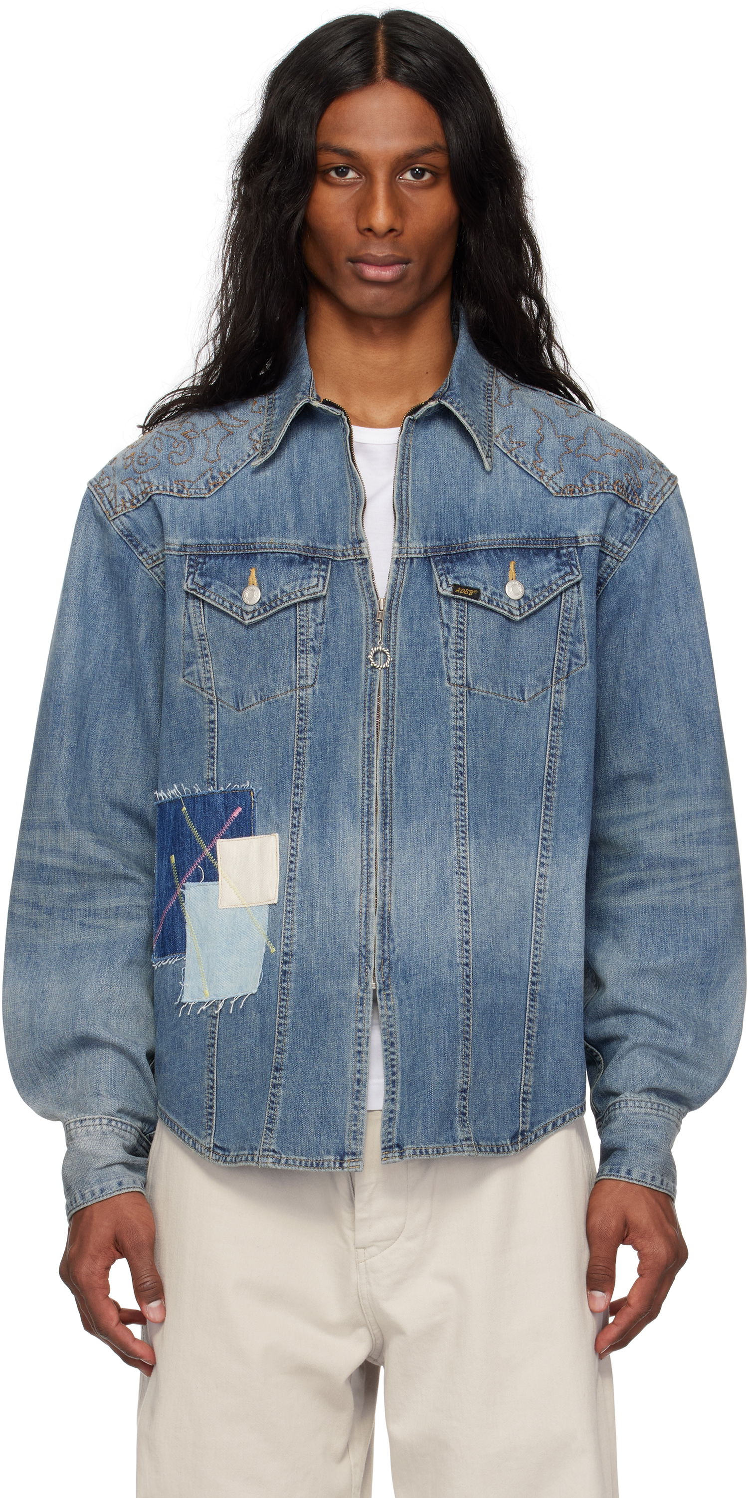 Яке Andersson Bell Andersson Bell Embroidered Patchwork Denim Jacket Синьо | atb1273m, 0