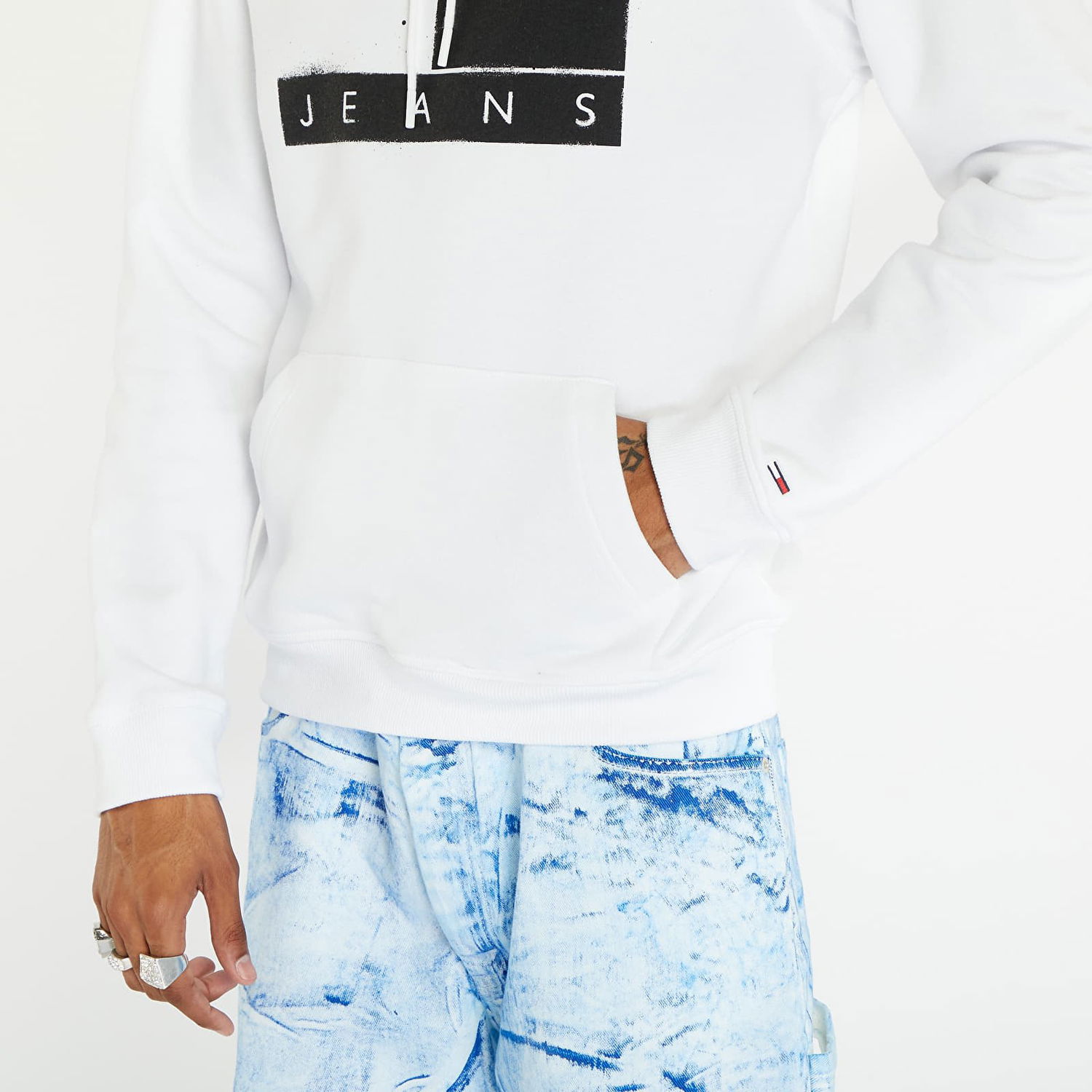 Суитчър Tommy Hilfiger Reg Flag Spray Бяло | DM0DM17911 YBR, 1