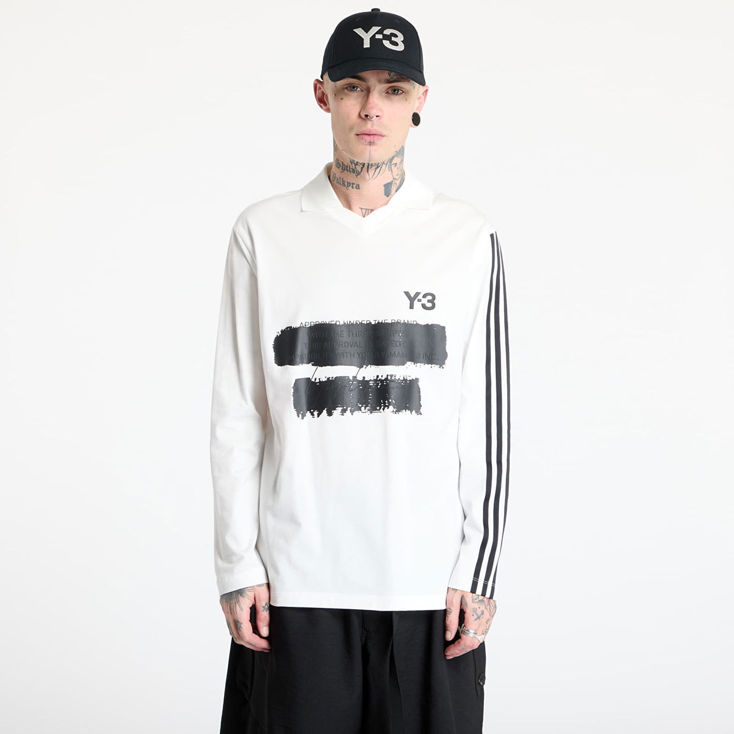 Поло тениска Y-3 Graphic Logo Long Sleeve Top Бяло | JM3233, 0