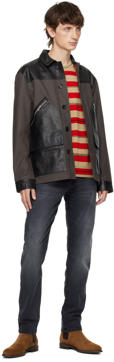 Яке Paul Smith PS Paul Smith Paneled Leather Jacket Сиво | M2R-319YL-L21450, 3