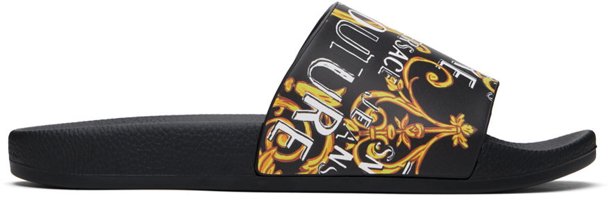 Кецове и обувки Versace Jeans Couture Black Barocco Pool Slides Черно | E76YA3SQ4EZS631, 0