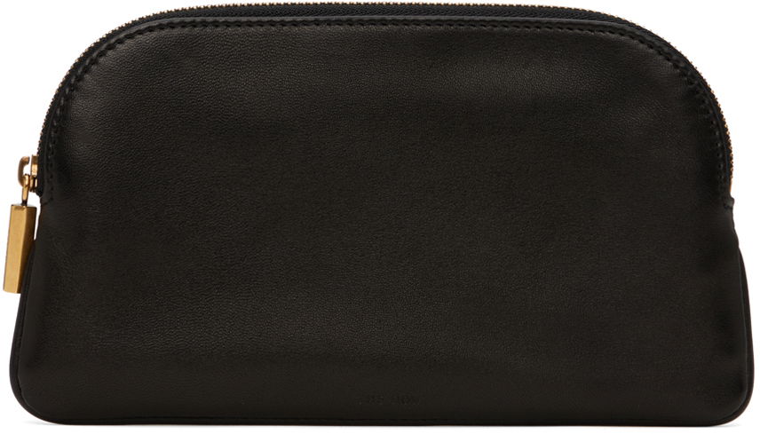 Чанта за пътуване The Row Leather Zip Pouch Черно | W1650M-L108, 0