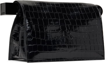 Дамска чанта Jacquemus Jacquemus 'The Rond Carré' Crocodile-Embossed Clutch Черно | 25E233BA356-4301, 2