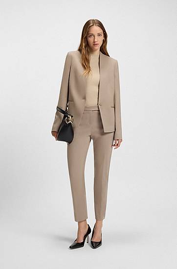 Панталони BOSS Slim-Fit Stretch Punto Milano Trousers Бежово | 50541994, 1