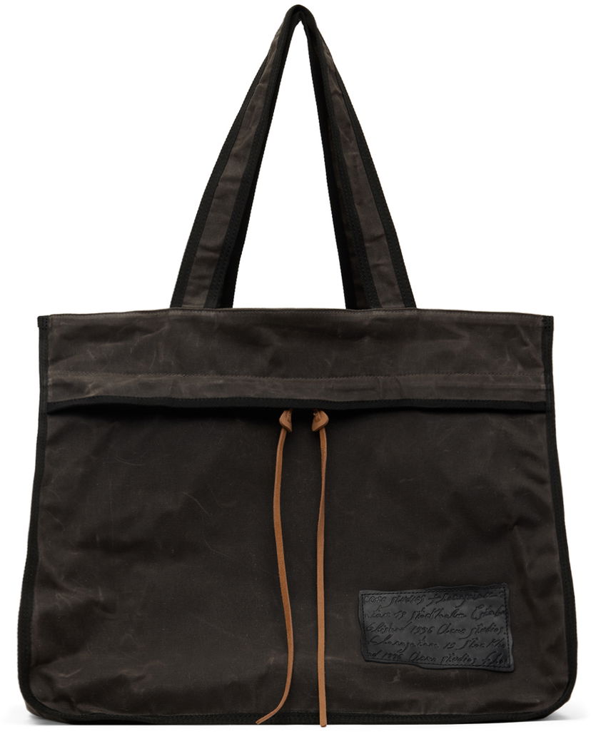 Голяма пазарска чанта Acne Studios Patch Tote Bag Сиво | C10200-